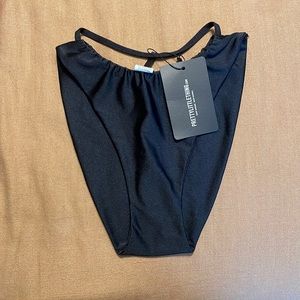 Black PLT bikini bottoms with tie across belly